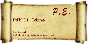 Páli Edina névjegykártya