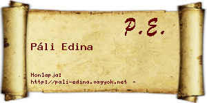 Páli Edina névjegykártya